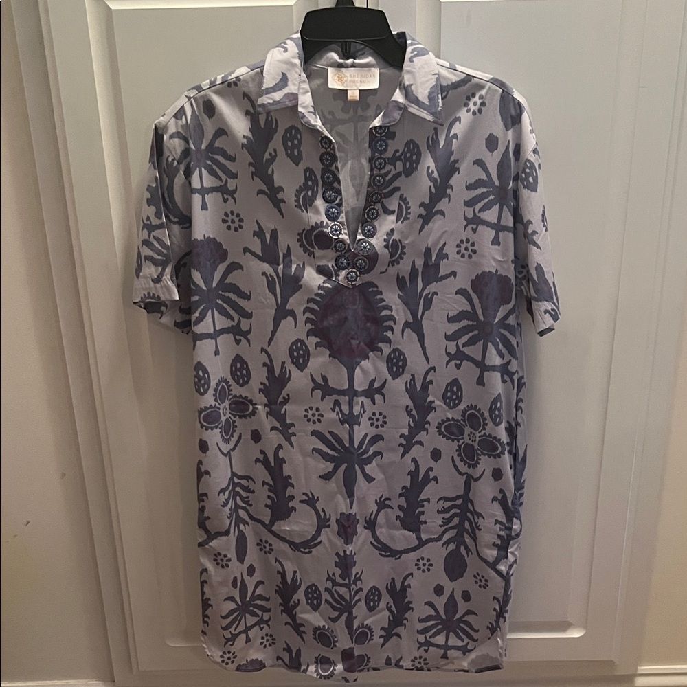 SHERIDAN FRENCH Rhodes Dress Denim Floral Ikat - Picture 2 of 6